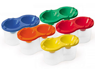 Стакан-непроливайка двойной, пластик, цвет Стакан, цвет ассорти 