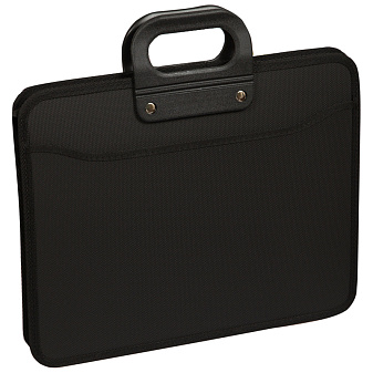 Портфель для документов А4+ OfficeSpace, 3 отдела на молнии, размер 39*31,5*12 см, толщина 1000мкм, пластик, цвет черный