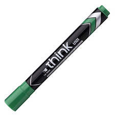 Маркер перманентный скошенный "Deli EU10150  Think" ширина линии 1,5-5мм, цвет зеленый