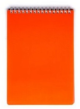 Блокнот формат А-5, 80 листов "Diamond neon" Оранжевый, блок в клетку, на спирали, пластиковая обложка, цвет оранжевый