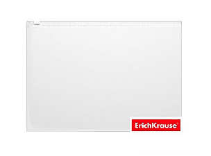 Папка А5 "ErichKrause" пластиковая, 140 мкр (0,14мм толщина пластика), на молнии ZIP формат, карман для визитки, прозрачная, ассорти