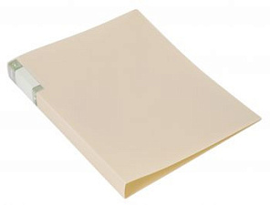 Папка пластиковая с пружинным механизмом "Бюрократ Gems GEM07PCREAM", торцевой карман, цвет кремовый жемчуг