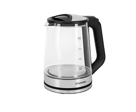 Чайник стекло Starwind SKG2112 объем 2,0 л, мощность 1800Вт, диск, подсветка, цвет черный