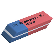 Ластик Berlingo "Blitz" прямоугольный скошенный, из каучука, размер 42*14*8мм, цвет комбинированный синий/красный