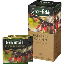 Чай "Greenfield "Barberry Garden" черный с ароматом барбариса 25 пакетиков с ярлычком по 1,5г в саше