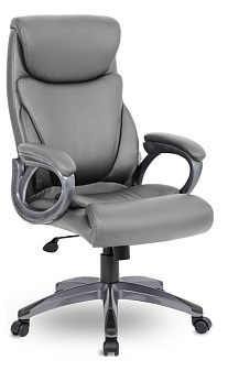 Кресло М-703 Веста PL S-0422. Обивка - экокожа, цвет серый. Пластиковая крестовина. Пластиковые подлокотники с мягкими накладками. Механизм Топ-ган. Нагрузка до 120 кг. 