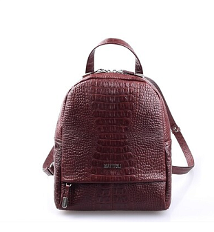 Рюкзак женский из натуральной кожи MATTIOLI 251-13C размер 24x27x12 см, цвет коричневый