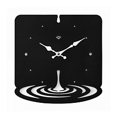 Часы настенные квадратные Рубин Капля, 270х270х40 мм, металл, плавный ход, цвет черный