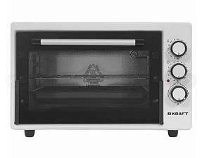 Печь Kraft KF-MO 3800 W, мощность 1500 Вт, таймер, объем 38л, 3 режима работы нагревателей, цвет белый.