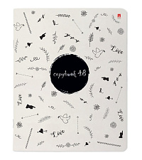 Тетради 48 листов А5 в клетку на скобе "Контрасты" обложка мелованный картон, 5 дизайнов