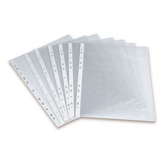 Папка файл - вкладыш с перфорацией А4, плотность 35 мкр, прозрачная, глянцевая, 100шт/уп, цена за упаковку
