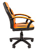 Кресло  CHAIRMAN Kids 110 обивка - экокожа/ткань TW, черный/оранжевый. Пластиковая крестовина. Механизм Пиастра. Нагрузка до 100 кг. 