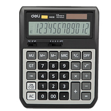 Калькулятор Deli 12 разряд. EМ00820 176 x137 x44 мм, бухгалтерский, настольный, серый
