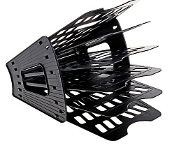 Лоток для бумаг веерный 5 отделов, 6 секций разборный "Стамм" размеры 295х310х235мм, цвет черный