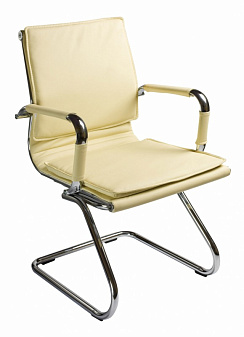 Кресло CH-993-LOW-V/IVORY низкая спинка, Обивка - экокожа слоновая кость. Хромированные полозья. Нагрузка до 100 кг.