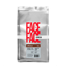 Кофе "Face to Face" Speciale в зернах 100% Арабика 1кг в мягкой упаковке, средняя обжарка, вкус: тёмный шоколад, какао, грецкий орех