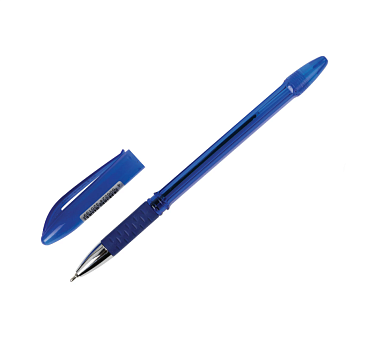 Ручка шариковая STAFF "Manager OBP-10", масляный стержень синего цвета, 0,7 мм, резиновая манжетка