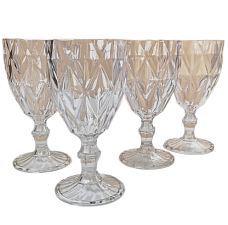 Набор Винных бокалов -12 шт  в ретро стиле, пластиковые многоразовые Вместимость: прибл. 330 мл,