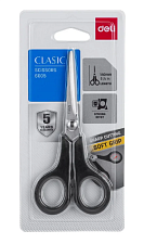 Ножницы 140 мм Deli E6005 Soft пластиковые ручки с резиновыми вставками, цвет ассорти