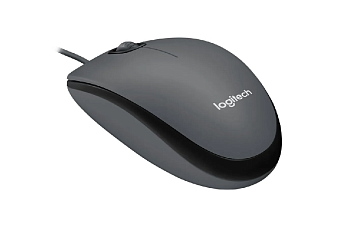 Мышь проводная Logitech Mouse M90 оптическая (1000dpi) USB, 3 кнопки, длина провода 1,8 м, размер 62х38х113,  цвет черный/серый