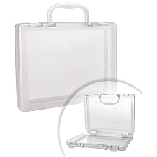 Портфель-кейс 1 отделение СТАММ, пластиковый на защелках, формат А4, цвет прозрачный