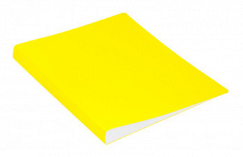Папка пластиковая с пружинным механизмом "Бюрократ "Double Neon", внутри продольный карман, цвет желтый