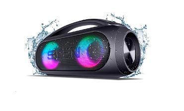 Портативная аудиоколонка Sven PS-380, 40W, Bluetooth, FM, USB, защита от воды, подсветка, цвет черный