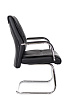 Кресло Everprof Bond CF. Обивка - черная экокожа. Хромированные полозья. Нагрузка до 120 кг. 