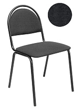 Стул Стандарт (СМ-7). Обивка - серая ткань. Черный металлический каркас. Нагрузка до 100 кг.