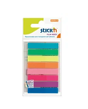 Флажки-закладки пластиковые "STICK`N HOPAX", размер 45х 8мм, 20л х 8 цветов, 160 листов