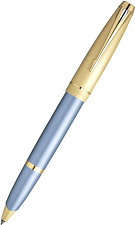 Роллер PARKER 100 T-110 Diamond Blue GT F синий стержень, корпус: лак/позолота 14К, в подарочной упаковке