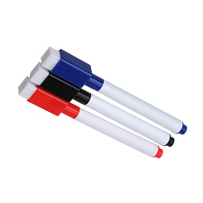 Маркер для досок 3 цв, пулевидный, с губкой и магнитом, ClipStudio