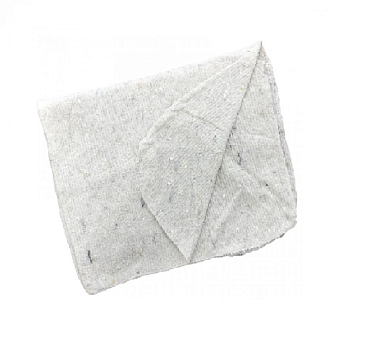 Тряпка для пола 60х75 см материал ХПП состав хлопок 100% , оверложенная, плотность 190 гр, прошивка 2,5 мм,  цвет белый в индивидуальном пакете