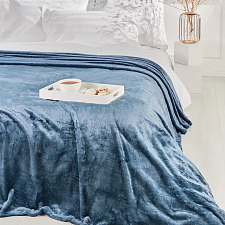 Плед 150х200 см полиэстер 100% микрофибра, цвет Индиго синий