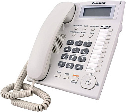 Телефон проводной PANASONIC KX-TS880MXRUW, ЖК-дисплей, возможность установки на стене, повторный набор номера, кнопка "флэш", цвет белый