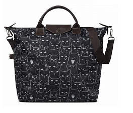 Сумка дорожная, текстиль, Победа, коты черно-белые Размер 36х30х27 см.
цвет черный