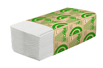 Полотенце бумажное Z-типа 1 слойные 150 листов в упаковке Размер  24×21,5 Focus Economic Choice плотность 23 гр./м2