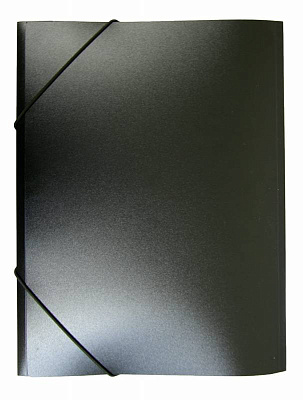 Папка на резинке "Бюрократ" А4, пластик корешок шириной 15мм, толщина 500мкр, цвет  черный