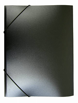 Папка на резинке "Бюрократ" А4, пластик корешок шириной 15мм, толщина 500мкр, цвет  черный