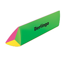 Ластик Berlingo "Supertwist", треугольный, скошенный, термопластичная резина, 80*15*15мм, цвет ассорти