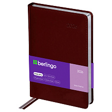 Ежедневник А5 датированный 2026 "Silver Pristine" 184 листов в линию, искусственная кожа, размер 150х215мм, ляссе, цвет коричневый