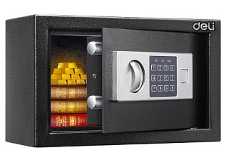 Сейф Deli ET520 200x310x200 (ВхШхГ). Замок электронный кодовый. Вес 6кг.