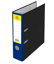 Папка-регистратор Мрамор 75мм, цвет черный, синий корешок