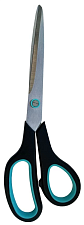 Ножницы 235 мм DOLCE COSTO прорезинненные цельнометаллические  ручки, цвет черный/голубой