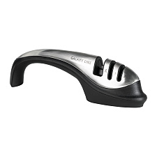 Точилка механическая для ножей и ножниц GALAXY GL9012, 2 этапа обработки лезвий ножей (точная заточка и доводка), цвет черный/серебристый
