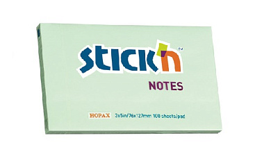 Блок самоклеящийся бумажный "HOPAX "STICK", размер 76х127мм, 100листов, пастель, плотность 70г/м2, ассорти