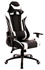 Кресло геймерское Everprof Lotus S6 экокожа цвет: черный/белый. Металлическая черная крестовина. Механизм Топ-Ган. Нагрузка до 120 кг.