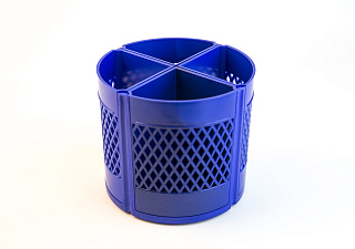 Подставка для канцелярских мелочей Квартет, пластиковая, вращающаяся, цвет синий