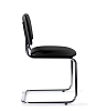 Стул Сильвия обивка - черная экокожа. Хромированные полозья. Без подлокотников. Нагрузка до 100 кг.