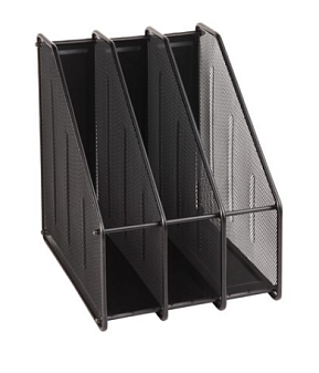 Вертикальный накопитель металлический, 3 отделения Deli 9197, размеры 310х240х293мм, цвет черный
